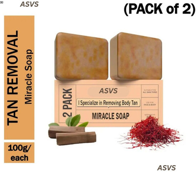 ASVS Sandalwood & Saffron Miracle Soap Herbal Glow 2 Soap Bundle(2 x 100 g)