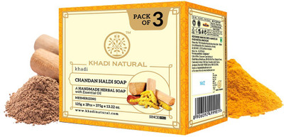 KHADI NATURAL Chandan Haldi Soap (3 X 125 G) – MOQ 2 For Rs. 128 @ 53% off