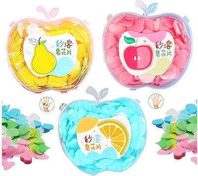 asija makeovers Trending 3 Pc Appple shape Paper Soap in Plastic Box For Travel(3 x 10 g)