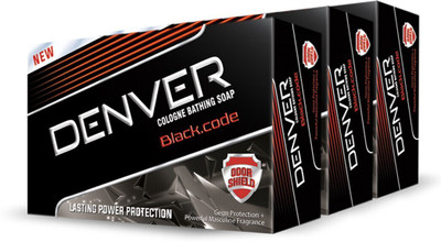 DENVER Black Code Soap (Pack Of 3)(3 x 125 g)