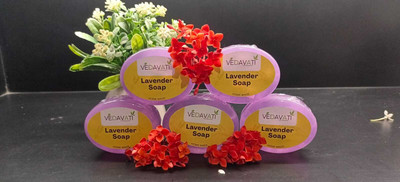VEDAVATIENTERPRISE Harsh Vedavati Handmade Lavender Soap|Calming Floral Scent & Glycerine Base(5 x 110 g)