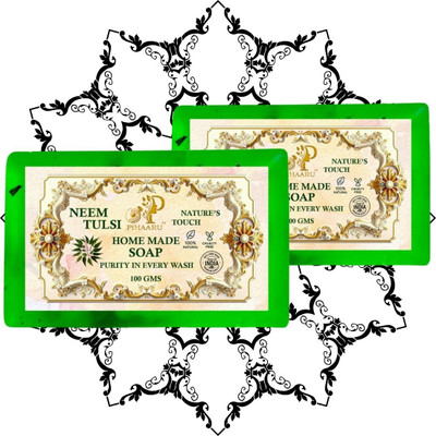 Pihaaru Pack of 2 ,Neem Tulsi Hygiene Soap – Natural Shield for Healthy Skin (200g)](2 x 100 g)