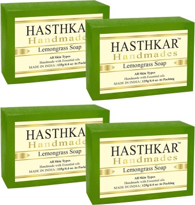 HASTHKAR Handmades Glycerine Lemon Grass Soap-125gm pack of 4(4 x 125 g)