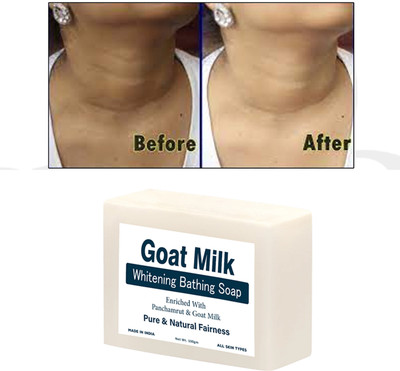 CHITAAKSH Goat Milk White Soap,Enriched with Argan Oil | Best Skin Hydration soap (1 Pcs)(100 g)
