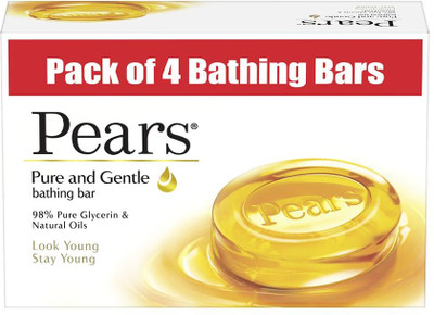 Pears Pure & Gentle For Golden Glow Bathing Bar 75 gm pack of 4(4 x 75 g)