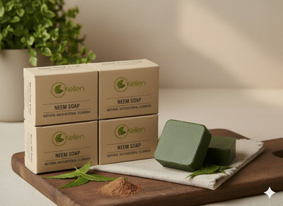 Kellen Neem soap for REMOVES SKIN IMPURITIES | REDUCES PIMPLES, SPOTS(4 x 50 g)