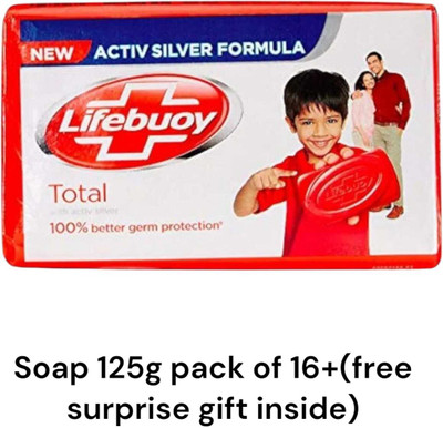 LIFEBUOY Total 10 Germ Protection Soap Bar 125 pack of 16(16 x 0.05 g)