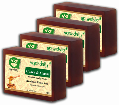 Ayurdaily Natural Honey & Almond Soap(4 x 125 g)
