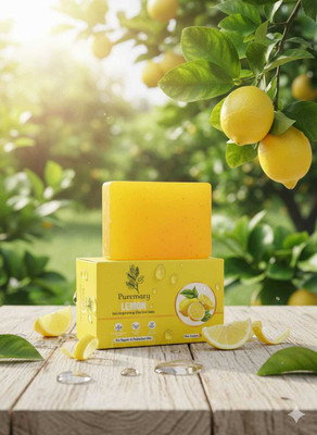 Puremary Natural Lemon Bath Soap Pack – Skin Brightening Glycerine Soap Bar[Pack of 2](2 x 100 g)