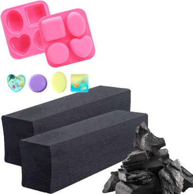 ZOVISU Pure And Natural Charcoal Glyserine Melt And Soap Base Raw Material With Mop(500 g)