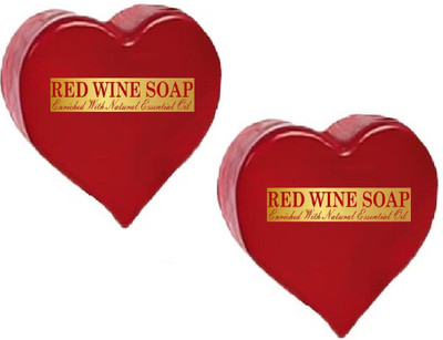 house of common Red Wine Bathing Soap Bar for Body & Face 100g Reduce Fine Lines & Wrinkles PK2(2 x 100 g)