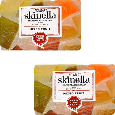 NG MART SKINELLA MIX FRUITS SOAP FOR BRIGHTNING & GLOWING SKIN PACK OF - 75g x 2(2 x 75 g)