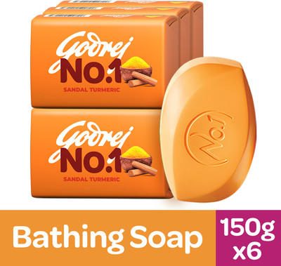 Godrej No.1 Sandal & Turmeric Bath Soap(6 x 150 g)