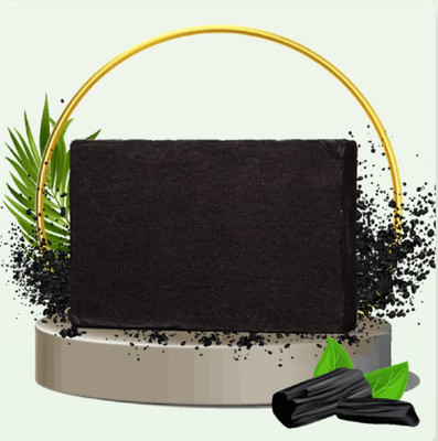 HUZURLU Charcoal Soap | Premium Soap for Detoxify & Refresh your Skin | Handmade Soap(125 g)