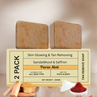 PARAS MOTI Natural Magic Glow Sandalwood & Saffron Soap Brightening Skin Bar (Pack of 2)(2 x 100 g)