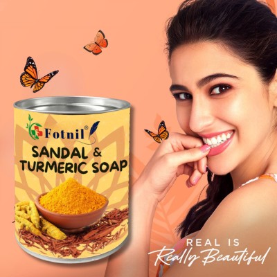 Fotnil SANDAL & TURMERIC FOR BEAUTY SOAP 75GM, (PACKS OF 4.)(4 x 18.75 g)