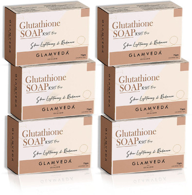 GLAMVEDA Glutathione & Kojic Acid Soap|Lightens Dark Spots,Acne Scars & Hyperpigmentation(6 x 75 g)
