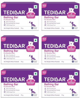 Tedibar Baby Bathing Bar 75 g x Pack of 6(6 x 75 g)