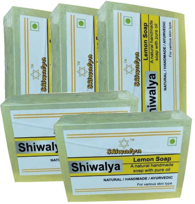shiwalya Natural Handmade Lemon Soap for All Skin Type(5 x 125 g)