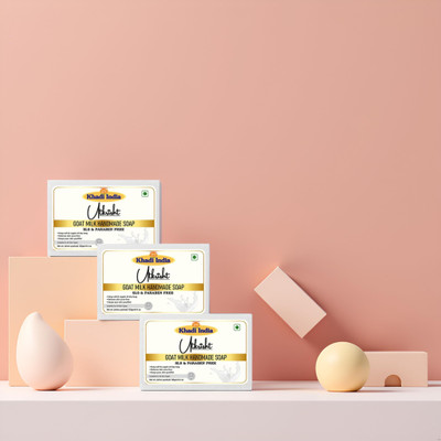 Utkrisht Refreshing Goat Milk Soap Bars – Pack of 3 Combo(3 x 125 g)