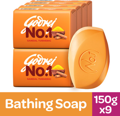 Godrej No.1 Sandal & Turmeric Bath Soap(9 x 150 g)