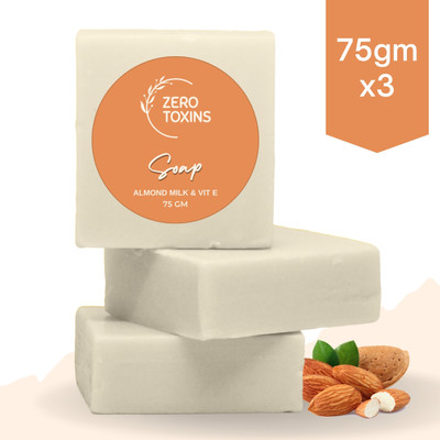 Zero Toxins Ayurvedic Soap - Vitamin E & Shea Butter - Anti-Ageing, 10X Hydration(3 x 75 g)