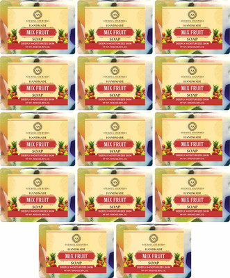 Ayusoul Ayurveda Khadi Herbal Natural Mix Fruit Bath Soap for Soothing & Natural Skin(14 x 100 g)