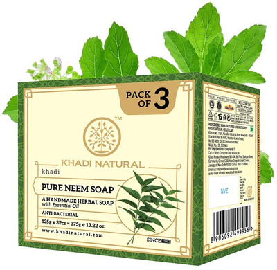 KHADI NATURAL Pure Neem Soap Pack of 3(375 g)