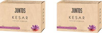 Juntos Kesar Natural Soap for Glowing Skin with Saffron & Vitamin C – 6x100g(2 x 100 g)
