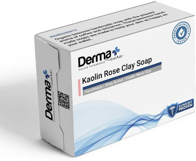 Derma Handmade Kaolin Rose Clay Soap Bar | Shea Butter | Organic | No Synthetic(8 x 100 g)