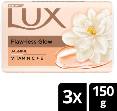 LUX Flaw-less Glow Bathing Soap infused with Vitamin C & E | For Superior Glow |(3 x 150 g)