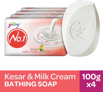 Godrej No.1 Kesar & Milk Cream Bath Soap(4 x 100 g)