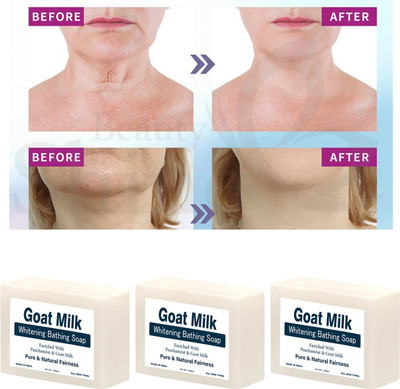 panthi Goat Milk Whitening Soap with Kojic Acid and Shea Butter (3 Pcs)(3 x 100 g)