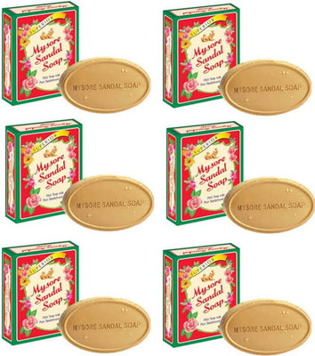 MYSORE SANDAL SOAP PACK OF 6(6 x 75 g)