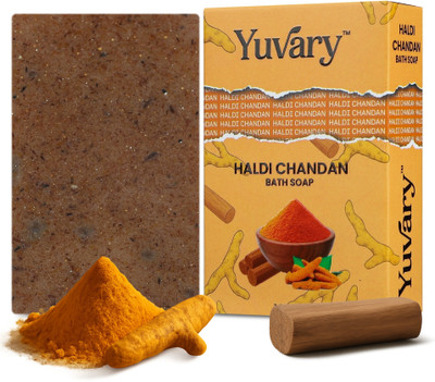 Yuvary Haldi Chandan Handmade Soap, Fights Acne & Pimple, All Skin Types(100 g)