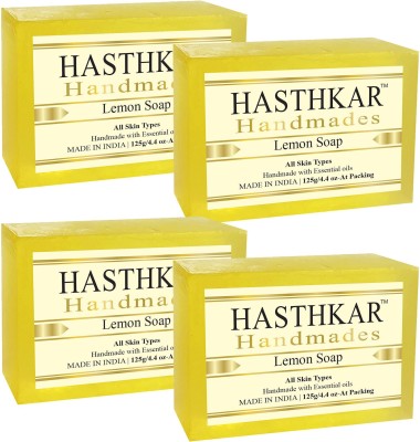 HASTHKAR Handmades Glycerine Lemon Soap-125gm pack of 4(4 x 125 g)