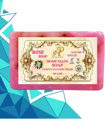 Pihaaru Floral Fresh Rose Soap – Herbal Skin Care (100gm)'(100 g)