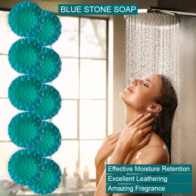 TERIHAR Pistachio Power Blue Stone Bath Soap (100GM) (PACK OF 10)(10 x 100 g)