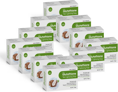 DEXTRON Glutathione Soap with Coconut extract for skin Whitening & Brightening(12 x 75 g)