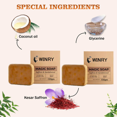 winry Sandal Bathing Soap for Sensitive Skin Handmade Soap ( Pack of -2)(2 x 150 g)