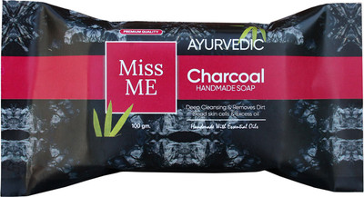 Miss Me Ayurvedic Charcoal Soap HandMade soap for all skin types lab tested(100 g)