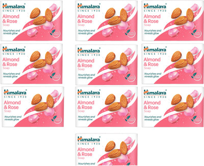 HIMALAYA Almond & Rose Soap 75g (Pack of 10)(10 x 7.5 g)