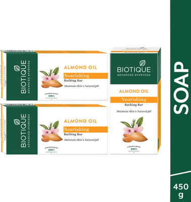BIOTIQUE Almond Oil Nourishing Body Soap(3 x 150 g)