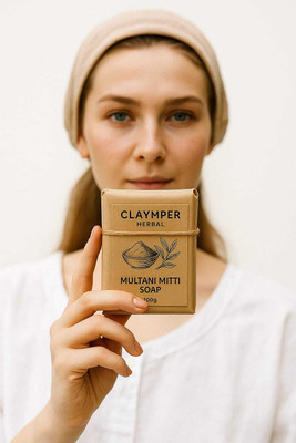 Claymper Handmade Multani Mitti & Haldi Soap, 125 Grams Each(Pack Of 5)(5 x 25 g)