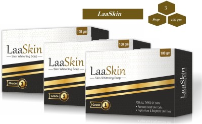 LaaSkin Skin Lightening Soap with Glutathione & Arbutin With Vitamin C & Vitamin E(3 x 100 g)