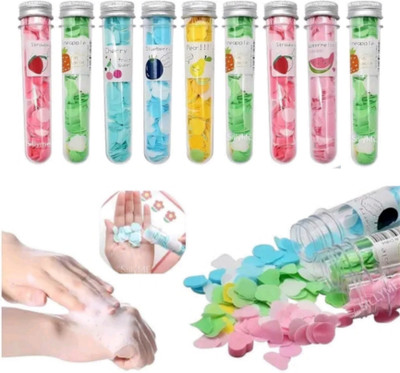 ghorela 9 Travel Soft Paper Soap – Flower Design, Tube Shape Bottle (Pack of 9)(135 g)