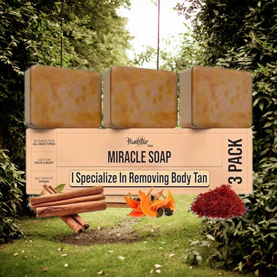 HINDSTAR Soaps Wood And Saffron Soap For Glowing & Refreshing Skin (pack of 3) @(3 x 33.33 g)