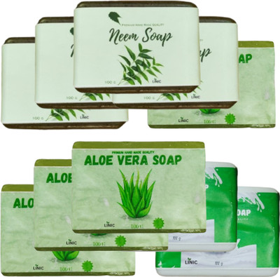 linic HERBAL NEEM SOAP(4), ALOE VERA(4), GOAT MILK(2)(10 x 100 g)