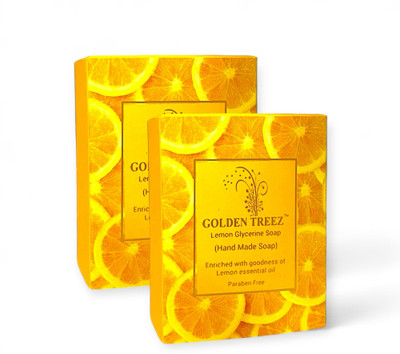 Golden Treez Lemon Handmade Soap For Skin Whitening Natural Soap Pack of 2(2 x 115 g)