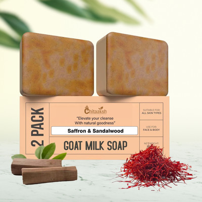SKINDERELLA Magic Goat Milk Soap Sandalwood & Saffron – Daily Hydration & Glow Soap(2 x 100 g)